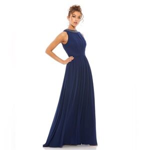 Mac Duggal 55147 - 56045 NWT BEJEWELED NECKLINE PLEATED CHIFFON GOWN